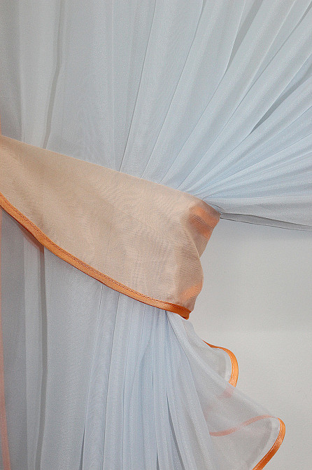 Кухонная занавеска VR-Textil № 069к персиковый с белым 280х170 см (50-652) Киев - изображение 3