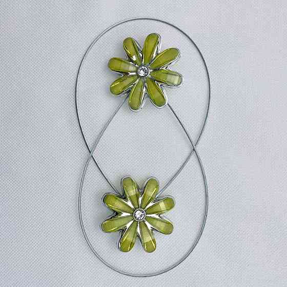 Магніти для штор та гардин "Квітка" набір 2 шт Салатовий (81-246) Київ