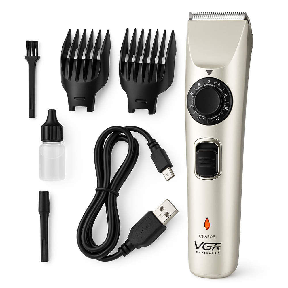 Электрическая аккумуляторная машинка для стрижки VGR, Хороший беспроводной триммер NJ-55 Киев - изображение 15