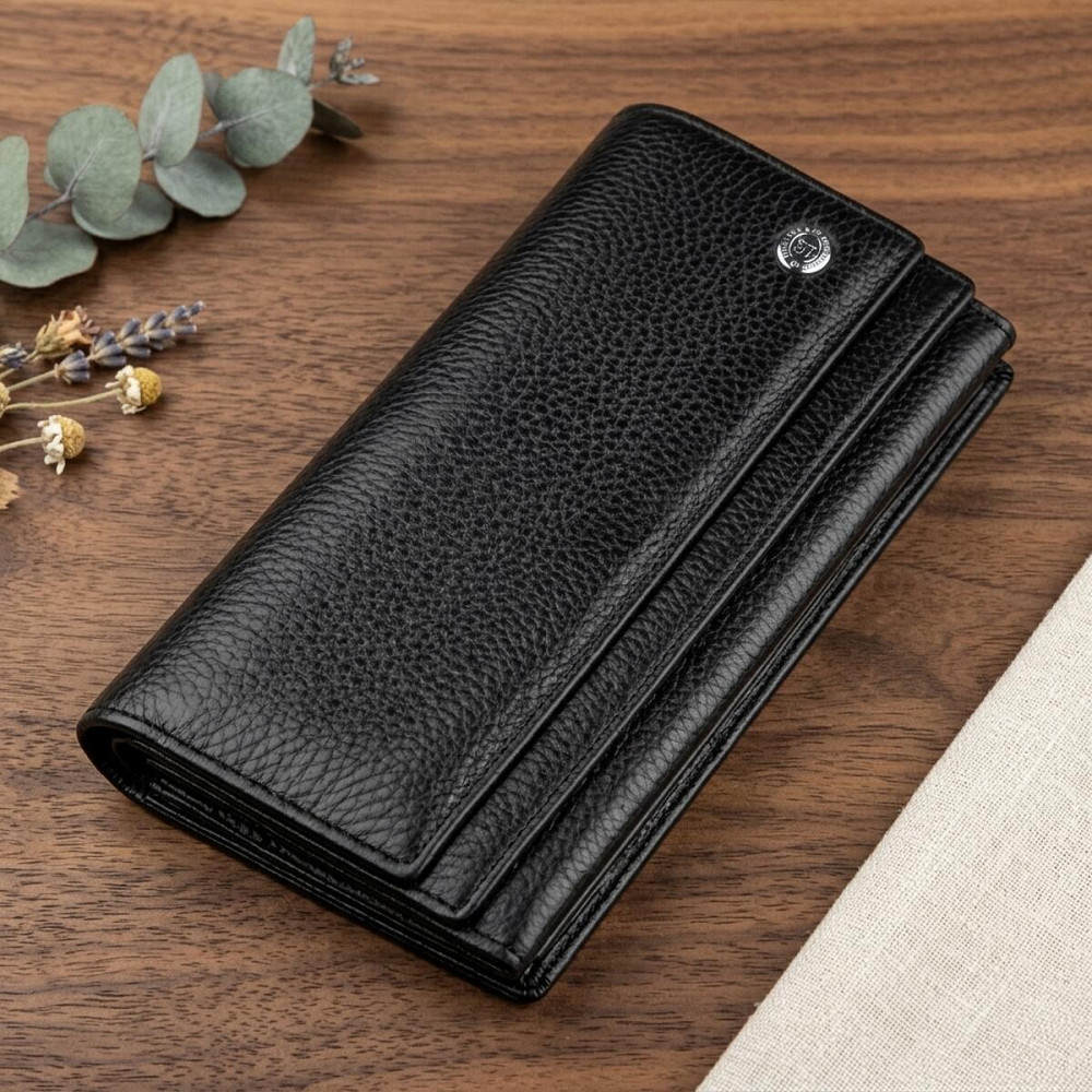 Універсальний гаманець-візитниця ST Leather 18951 Чорний Київ - фото 7