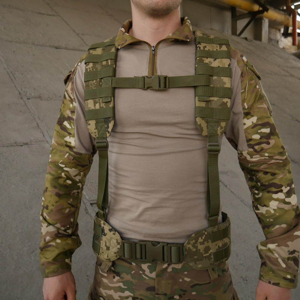 РПС пиксель с лентами молле разгрузочный пояс рпс материал Cordura военный пояс разгрузка для ВСУ     WAR Львов - изображение 6