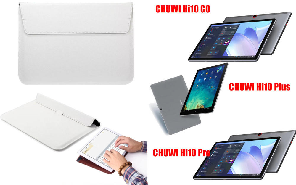 Чохол-конверт VitoCase для Chuwi Hi10 GO, з функцією підставки для планшета Чорний Білий Київ - фото 1