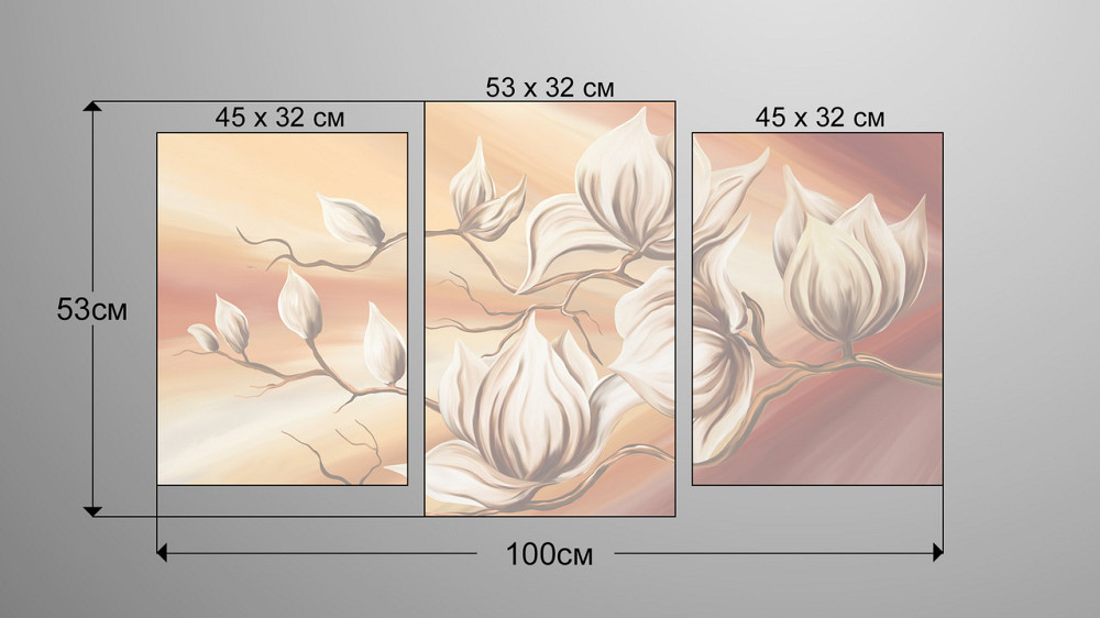 Модульна картина Квіти Абстракція Art-147_3 Київ - фото 3