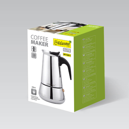 Кавоварка гейзерна 200мл (4 порції) нержавіюча сталь MR-1660-4 Maestro Житомир - изображение 5