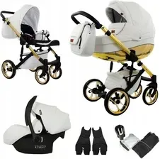 Дитяча коляска Mommo AAA Białe Złoto 3w1 Wielofunkcyjny Eko Skóra Fotelik Cosmo Київ - фото 1