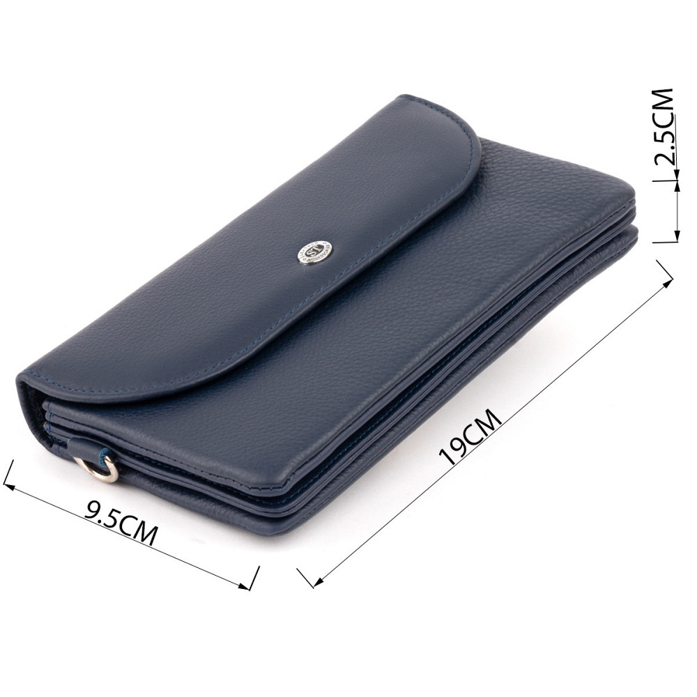 Клатч зі шкіри жіночий ST Leather 19317 Темно-синій Київ - фото 4