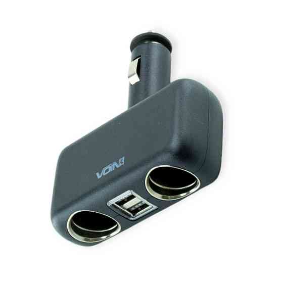 Разветвитель прикур. прямой 2 вых. 10А, 120Вт, USB 2.4А, Евро, ВАЗ Мукачево