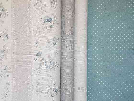 Шпалери вініл на флізеліні A.S.Creation Maison charme 0.53x10 у крапку в горошок білі на бірюзовому Київ