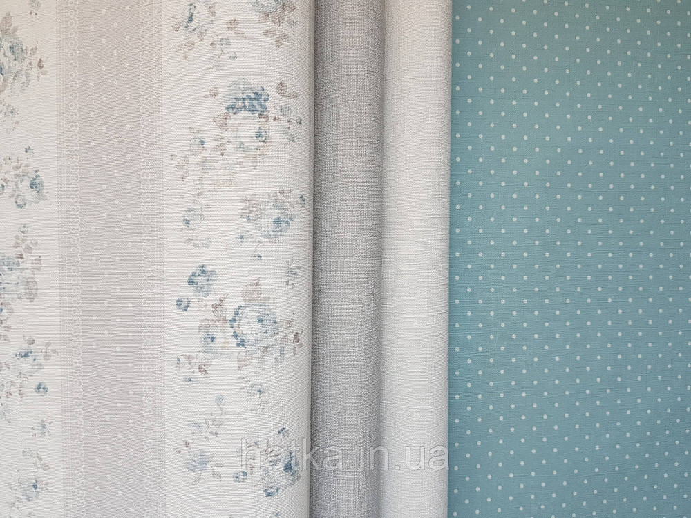 Шпалери вініл на флізеліні A.S.Creation Maison charme 0.53x10 у крапку в горошок білі на бірюзовому Київ - фото 2
