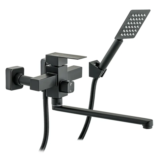 Чёрный смеситель для ванны Mixxus KUB-006 из нержавеющей стали (MI2811) Харьков