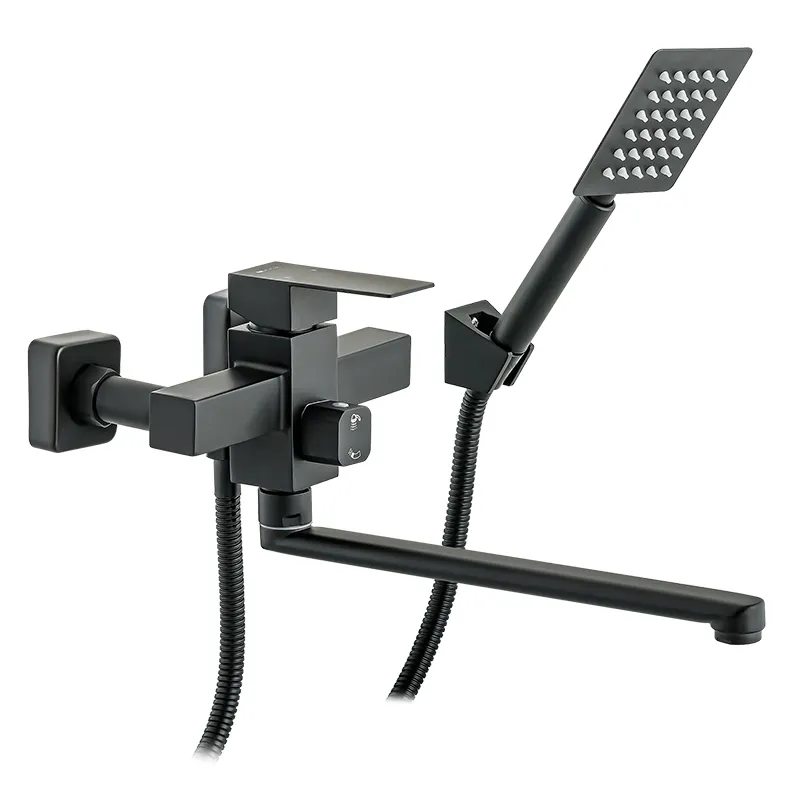 Чёрный смеситель для ванны Mixxus KUB-006 из нержавеющей стали (MI2811) Харьков - изображение 1