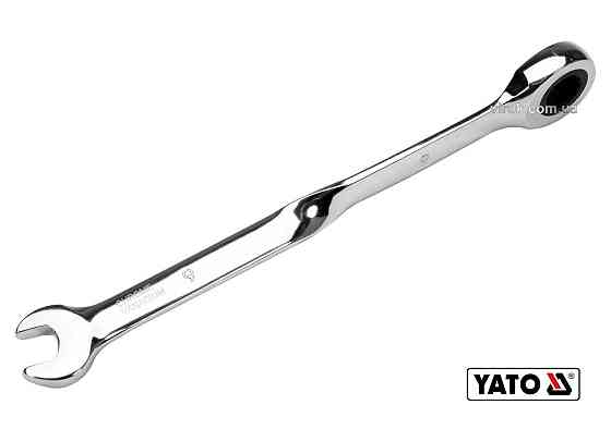 Ключ ріжково-накидний, кручений 90° з тріщаткою YATO : М= 9 x 160 мм, HRC 40-45, Cr-V(DW) Одеса