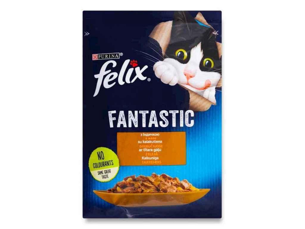 Пауч для котов Fantastic / Индейка в желе (FELIX) 85г ТМ PURINA Solmir Киев - изображение 1