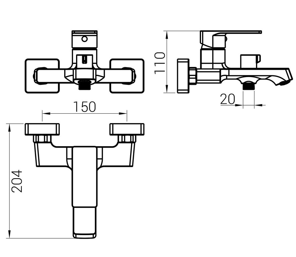 Змішувач для ванни DOMINO Dionis DDD-102NE европеремикач (000027304) Київ - фото 7