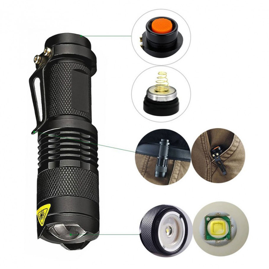 Фонарик аккумуляторный светодиодный в металлическом корпусе Watton WT-304 фонарь тактический ручной Каменец-Подольский - изображение 3