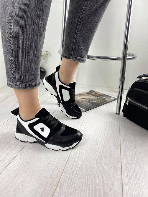 GINA ORIGINAL Кросівки жіночі GINA ORIGINAL 6783 чорний/білий (весна-осінь, шкіра натуральна) ( Коломыя - изображение 8