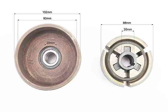 Шків-муфта зчеплення варіаторного типу (під колінвал d-20mm, D-102mm, два пази під ремінь SPB) 168F/170F Киев