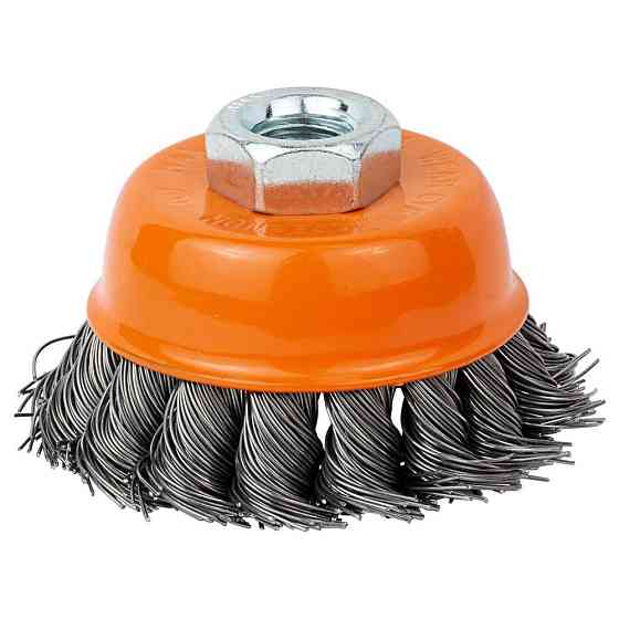 Щетка проволочная чашеобразная Ø65мм М14×2 мм (стальная крученая) GRAD (9042065) Ровно