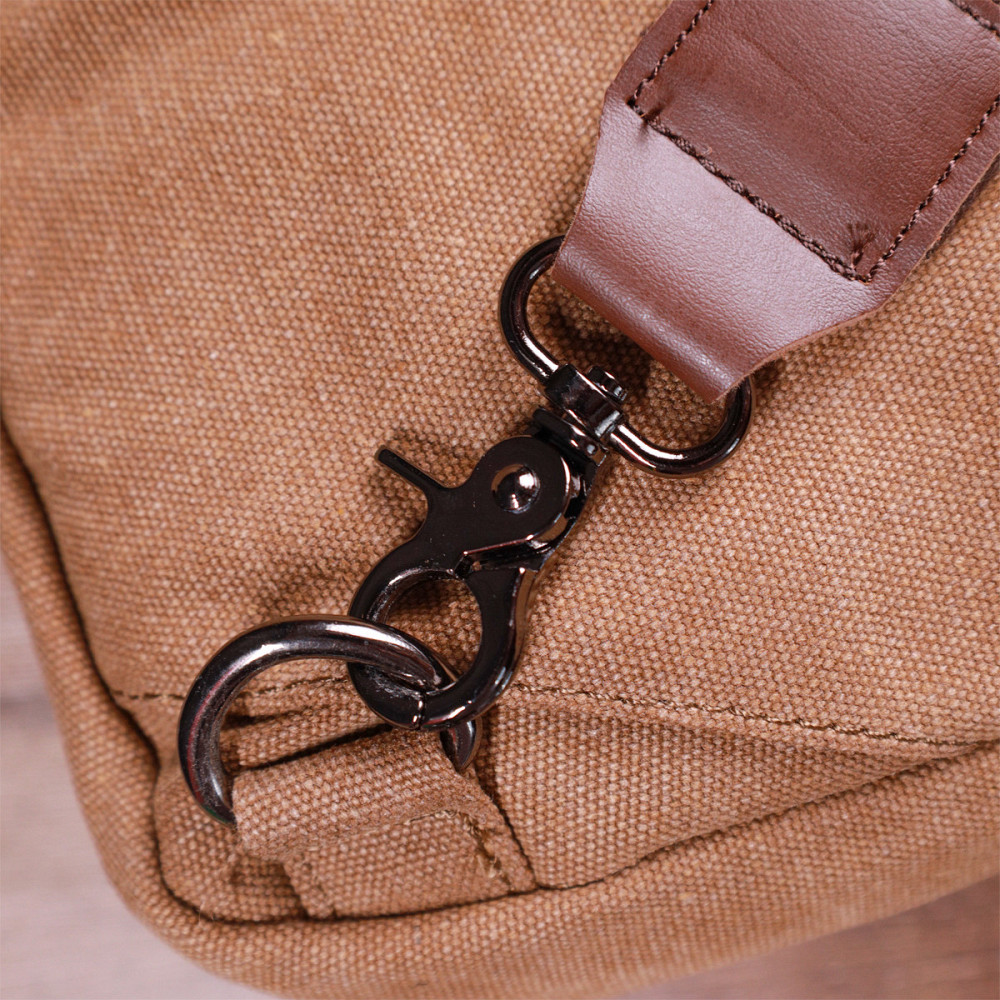 Вертикальна чоловіча сумка через плече із щільного текстилю Vintage 22191 Коричневий Київ - фото 1