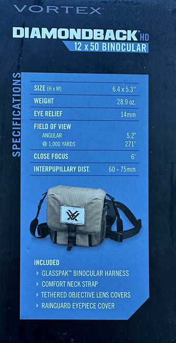 Бинокль: Vortex Diamondback HD 12x50 (DB-217) Новый! Киев - изображение 6