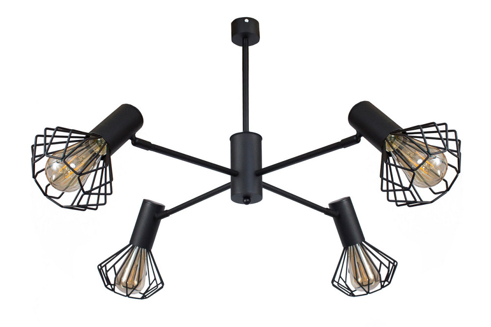 Люстра лофт чорна 4 лампи Diadem NL 22152-4 BK Київ - фото 3