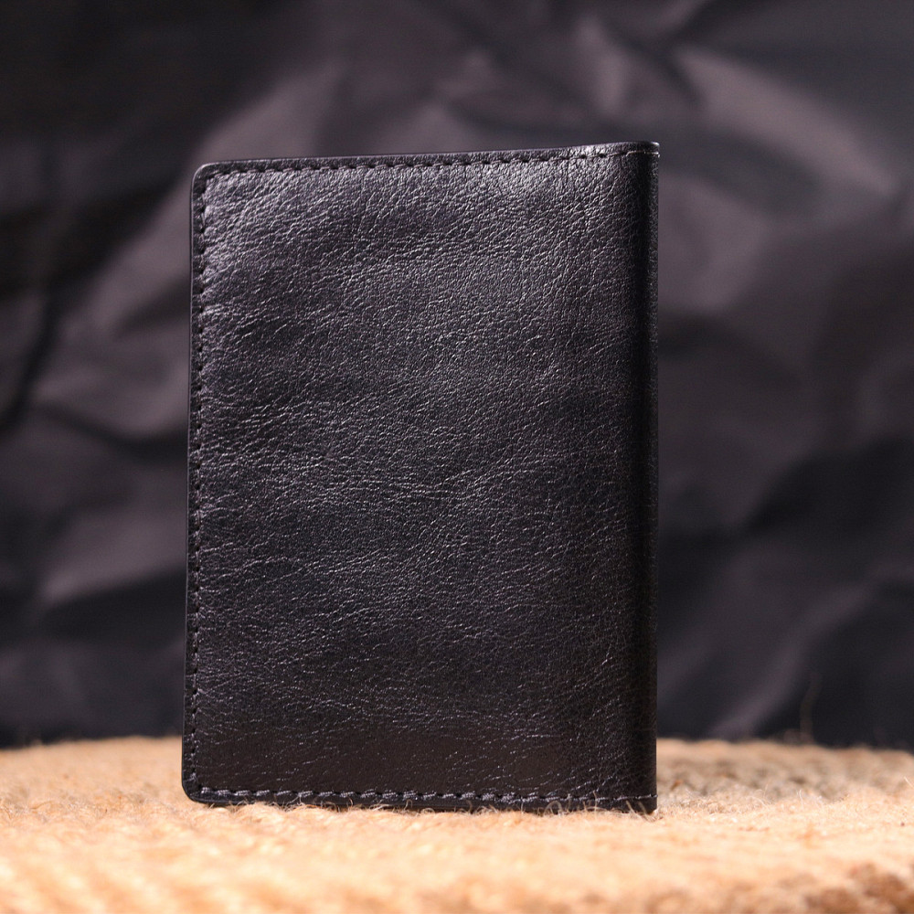 Шкіряна обкладинка на військовий квиток Чорна (GRANDE PELLE) Київ - фото 3