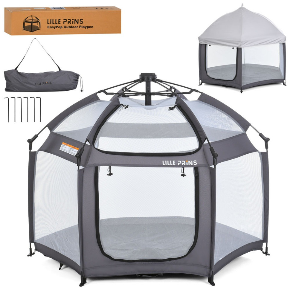 Детская платка манеж MR 1515 Platinum Grey 140х124х110 см Винница - изображение 4