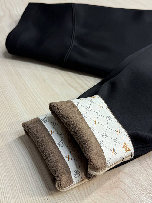 Лосины женские Bocska 2802 утепленные на флисе с широким поясом черные, черный, SM Киев - изображение 12