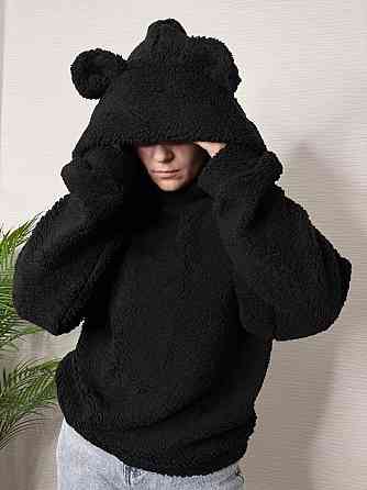 Жіноча тепла плюшева худі з вушками турецьке м'яке хутро Одеса