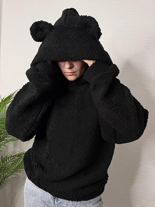 Женская теплая плюшевая худи с ушками турецкий мягкий мех Одесса - изображение 1