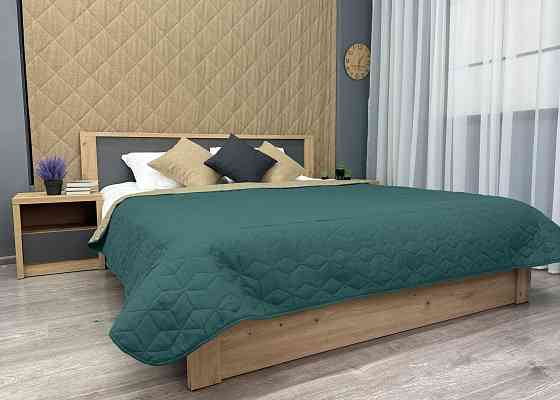 Покривало двостороннє Decorator Microfiber куб 160х215 см зелений з сірим (85-074) Київ