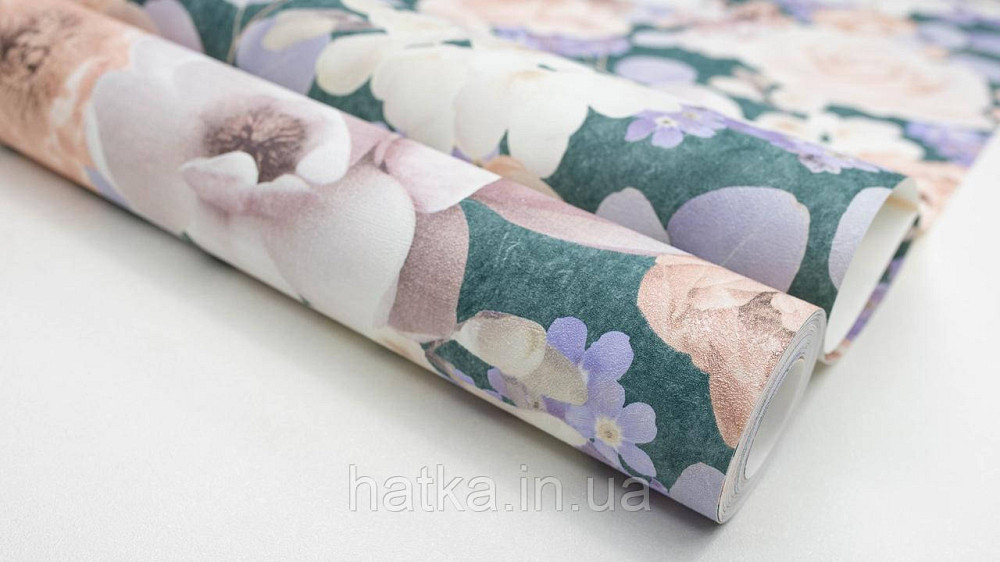 Обои виниловые на флизелине горячего тиснения Sintra Atmosphere цветы розы розовые беж сирень зеленые 512258 Киев - изображение 6