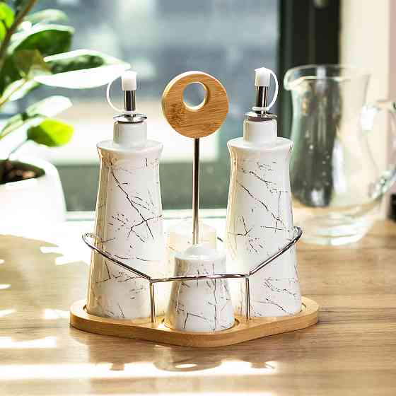 Yiwu Набір для спецій 4 предмети на бамбуковій підставці Коломия