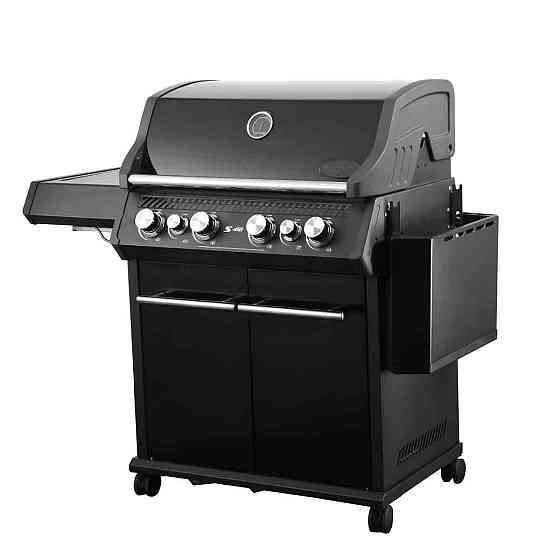 Газовий гриль SANTOS S-418 All Black, з бічним і заднім пальниками, чорний повністю 890055 Код: 010956 Рівне