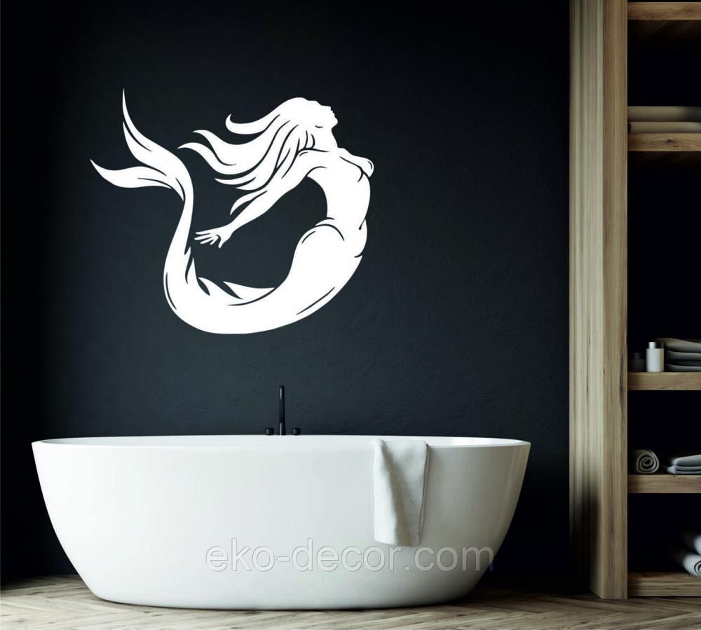 Декоративное настенное 3D Панно «Русалочка» Декор на стену с объемом 90*78 см, Белый Киев - изображение 3