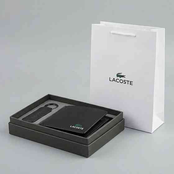Чоловіче шкіряне портмоне з брелком Lacoste (1722-2) Київ