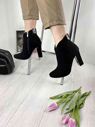 Жіночі черевики VESNA чорні натуральна замша висота каблука 9см розмір 36р. 40р. (9180) Коломия