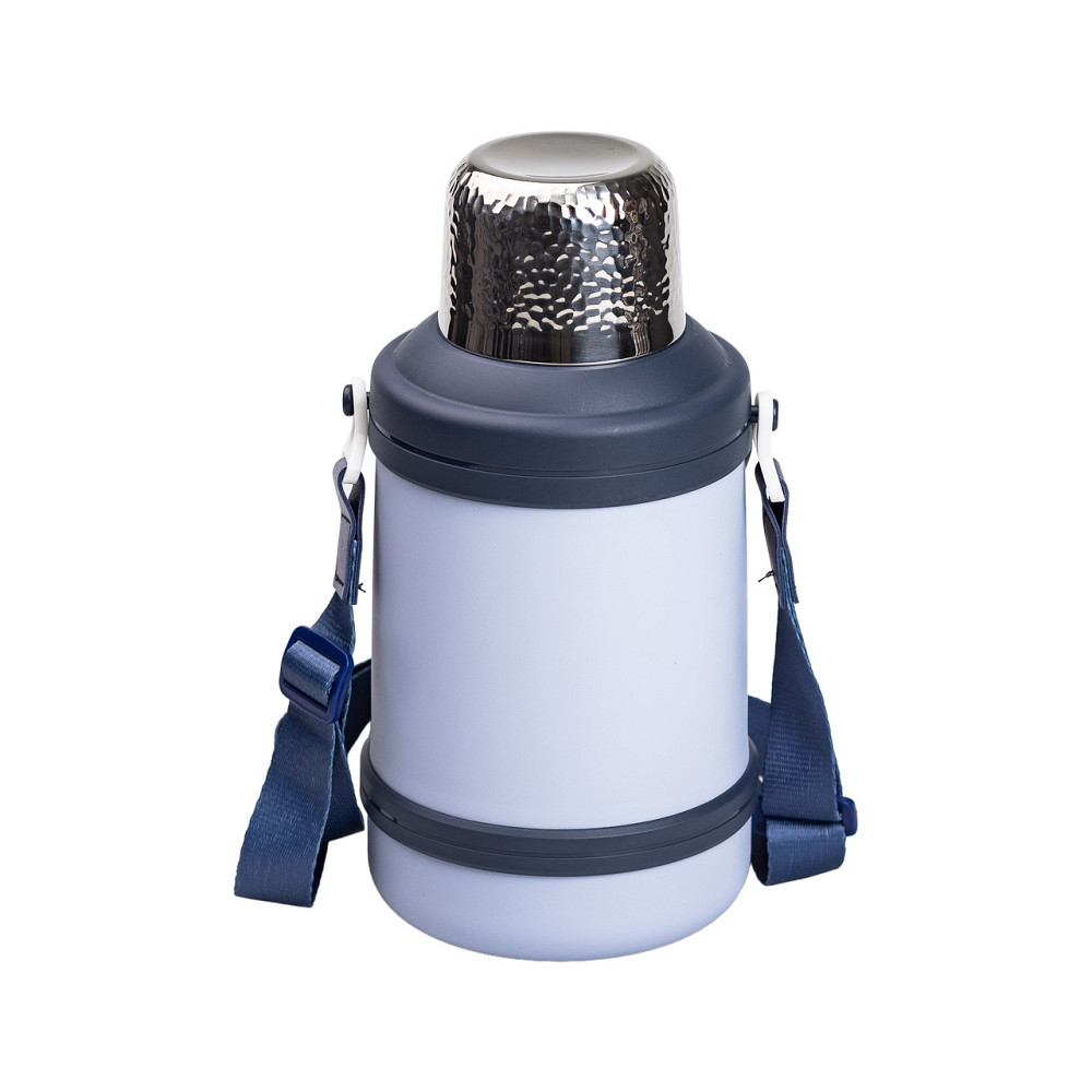 Термос Vacuum Cup 1.5 літра з ремінцем і складною ручкою темно-синій HP-14-21BL Коломия - фото 3