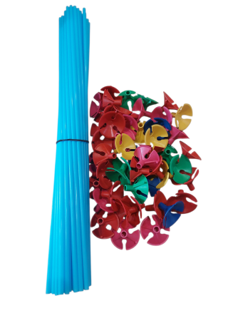 Палочки для шариков декоративные 50 штук 40 см разноцветный Киев