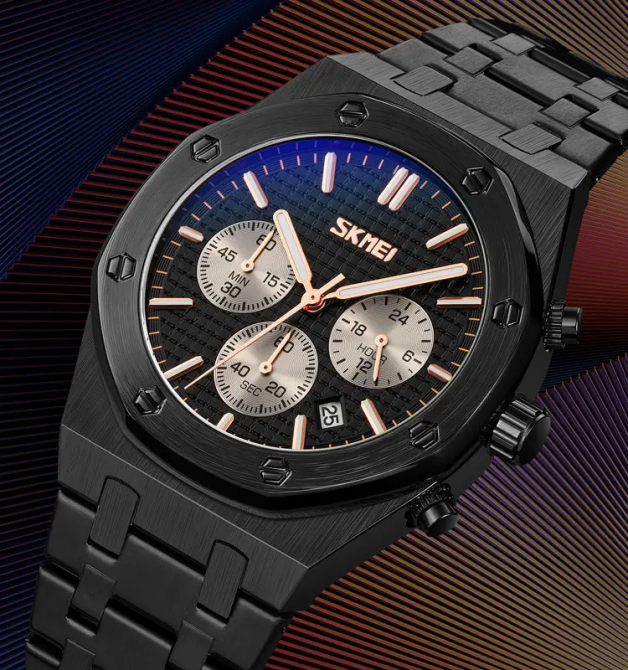 Чоловічий наручний класичний годинник Skmei 9296 (Чорний) Вінниця - фото 4