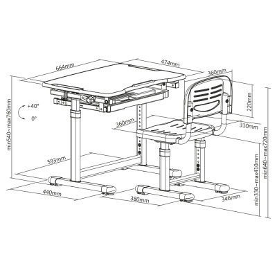 Парта со стулом FunDesk трансформер (221900) Винница - изображение 5