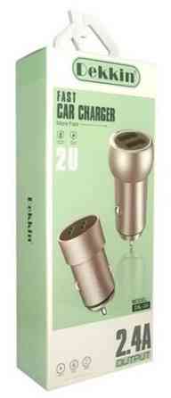 Автомобильное зарядное устройство USB x 2 Dekkin DK-50, MicroUSB, DC5V-2.4A Днепр