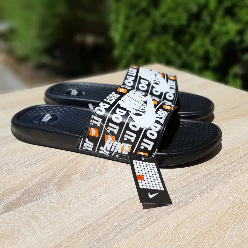 Чорні чоловічі Шльопанці Nike Сланці Білі капці Найк (розміри: 40,41,42,43,44) Дніпро - фото 6