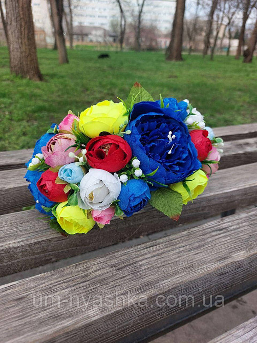 Ободок обруч з квітами "Піони великий україночка" Кривий Ріг - фото 9