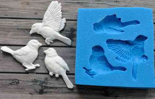 Силиконовый молд птицы 6 на 6 см серый Киев