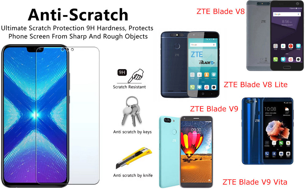 Захисне скло NeoGlass для ZTE Blade V8, V8 Lite, V9, V9 Vita – надпрозоре та стійке Київ - фото 1