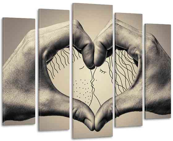 Модульна картина у вітальню/спальню Руки кохання LM009_5 99х140 см Київ