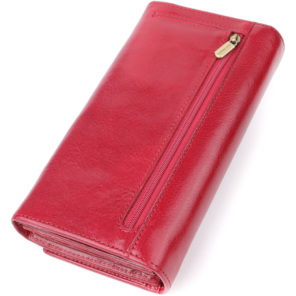 Вместительный женский кошелек из глянцевой натуральной кожи Tony Perotti 20893_1 (1911 rosso) Красный Киев - изображение 2