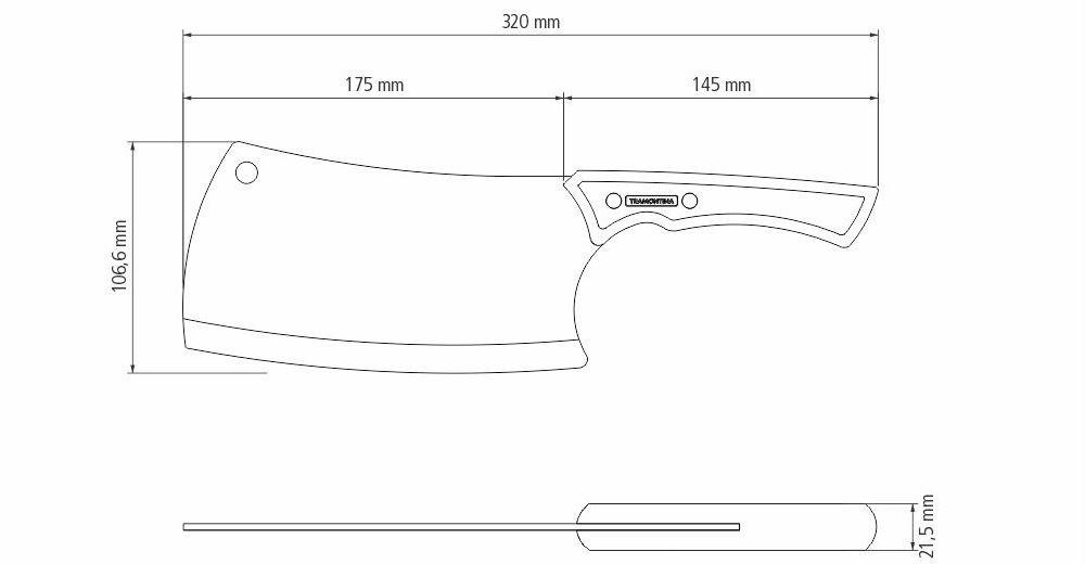 Ніж-тесак Tramontina Churrasco Black, 178 мм (6710917) Київ - фото 2