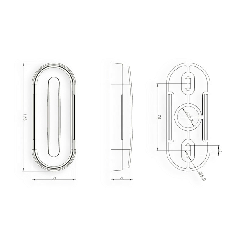Фонарь овальный красный 125х50мм с кронштейном FT-070 C, K маркерный Мукачево - изображение 2